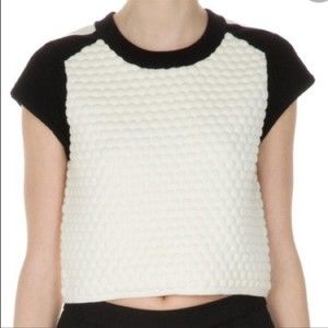 Rag & Bone Merino Wool Colorblock Pattern Crop Top Size Large